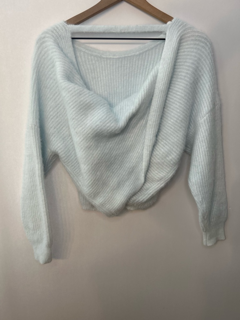 Altar'd State Women’s Icy Blue Amiah Twist Back Sweater, Size Small - Picture 8 of 13